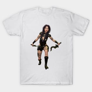 Warrior amazon woman with metal blades T-Shirt